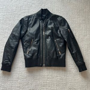 Kooples men’s genuine leather bomber jacket Medium